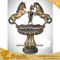 garden decorative brass water fountain sculptures of two horses
